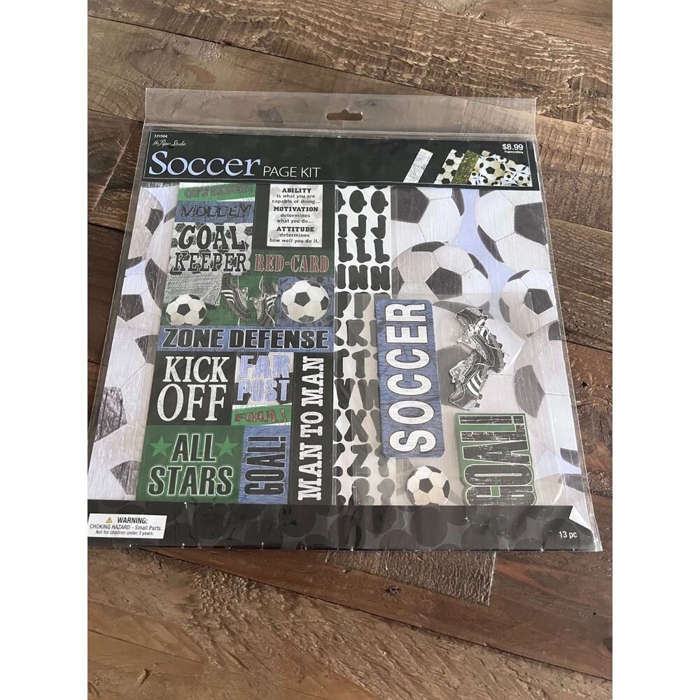 The Paper Studio Soccer Page Kit Scrapbooking Crafting